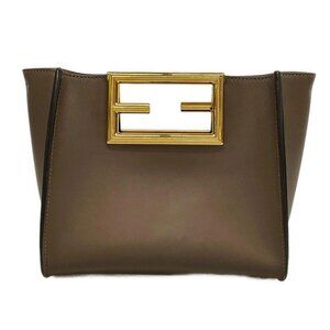 Auth FENDI Way Small 8BS054 Dark Brown Leather - Handbag